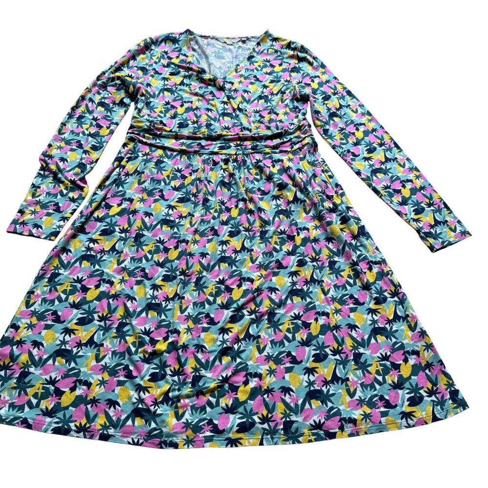 Boden Women's Floral Leaf Print Long Sleeve Dress - Multicolor